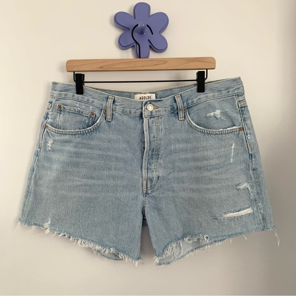 Agolde Parker Long High Waist Women Shorts - Picture 1 of 7